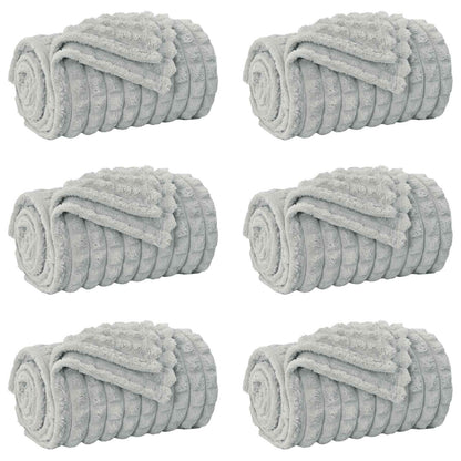 Coperte da Pile 6 pcs Grigio 240 x 220 cm Panno | homemem39