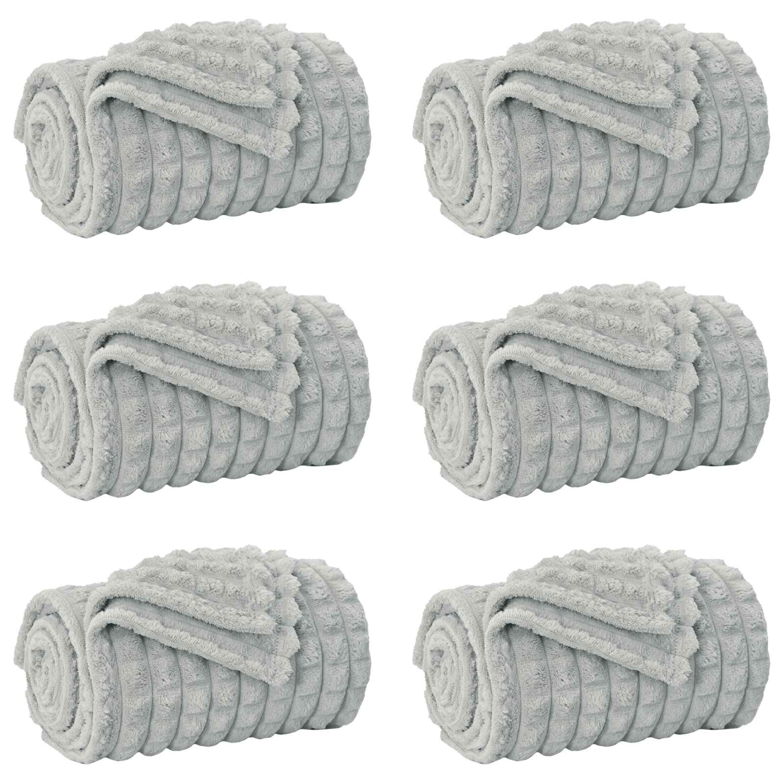 Coperte da Pile 6 pcs Grigio 270 x 240 cm Panno | homemem39