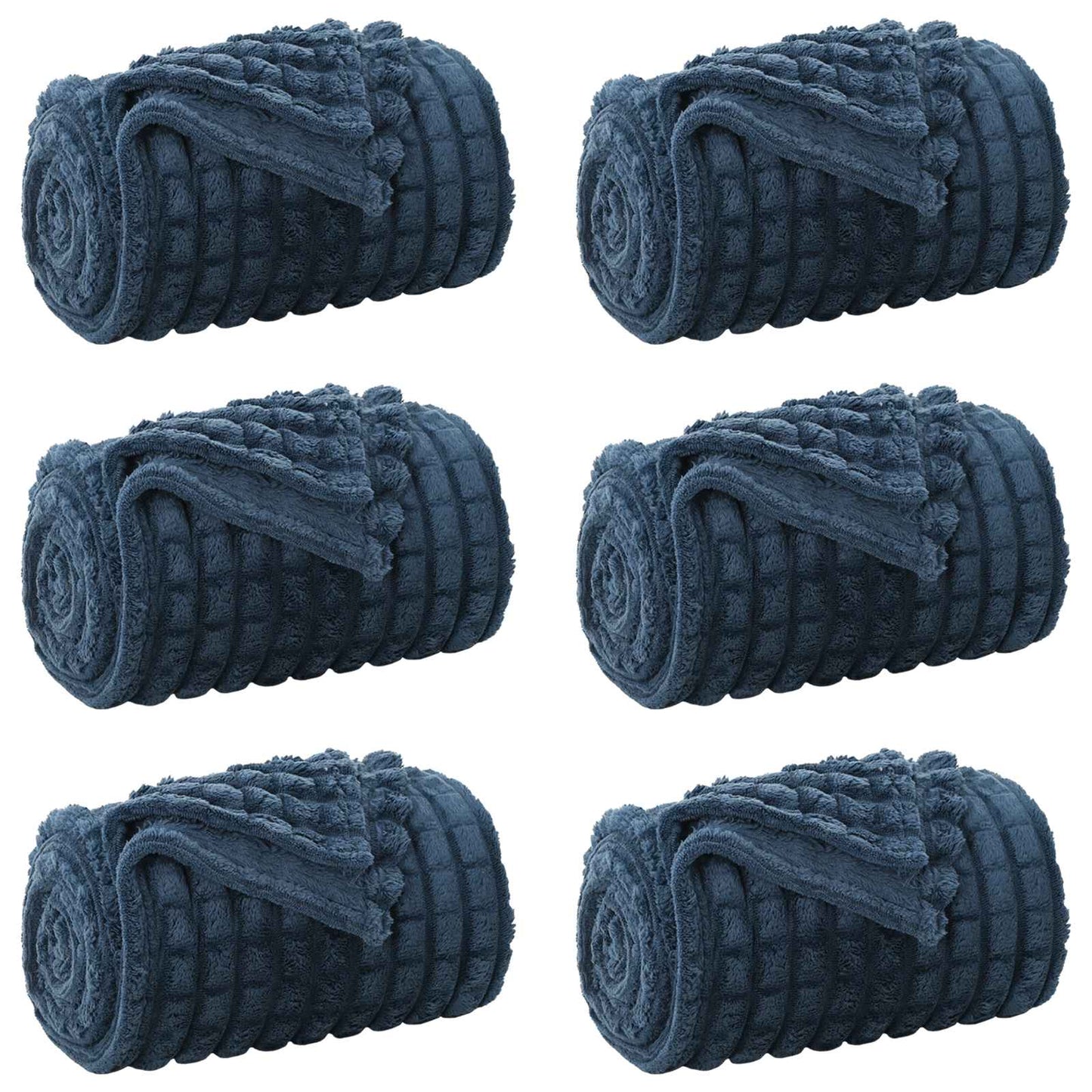 Coperte da Pile 6 pcs Blu navy 200 x 150 cm Panno
