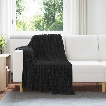 Coperte da Pile 6 pcs Nero 150 x 130 cm Panno