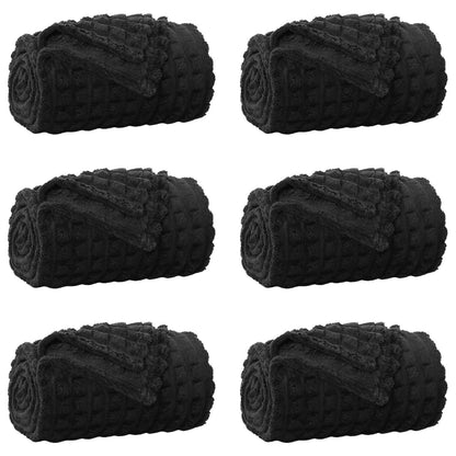 Coperte da Pile 6 pcs Nero 150 x 130 cm Panno