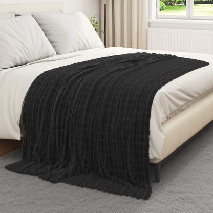 Coperte da Pile 6 pcs Nero 200 x 150 cm Panno | homemem39