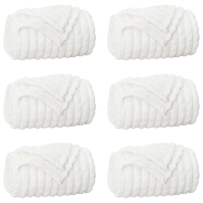 Coperte da Pile 6 pcs Bianco 150 x 130 cm Panno | homemem39