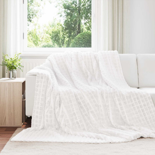 Coperte da Pile 6 pcs Bianco 270 x 240 cm Panno | homemem39