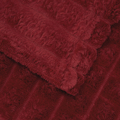 Coperte da Pile 6 pcs Rosso Bordeaux 200 x 150 cm Panno
