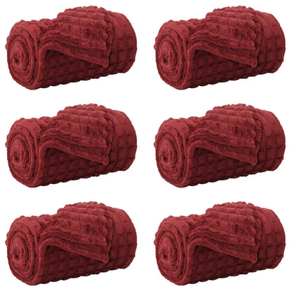 Coperte da Pile 6 pcs Rosso Bordeaux 240 x 220 cm Panno