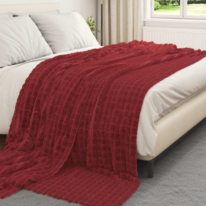 Coperte da Pile 6 pcs Rosso Bordeaux 270 x 240 cm Panno