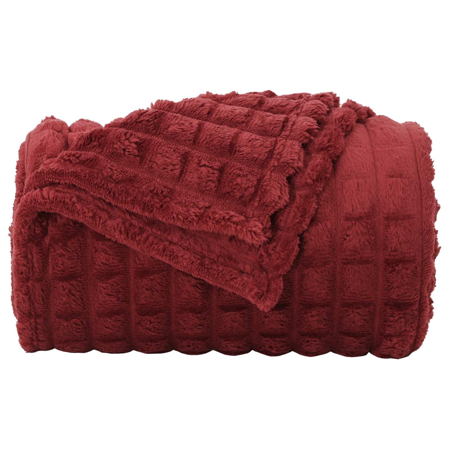 Coperte da Pile 6 pcs Rosso Bordeaux 270 x 240 cm Panno