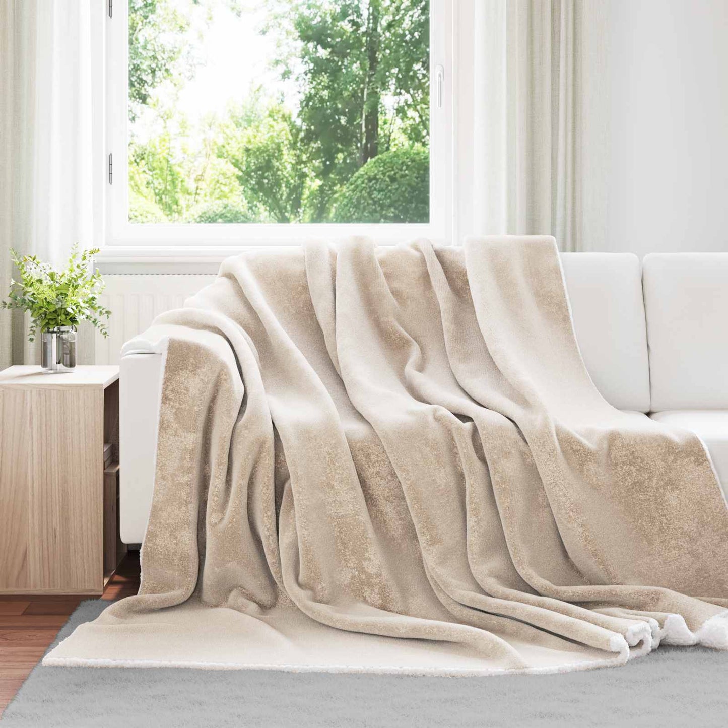 Coperta Beige 240 x 270 cm Panno | homemem39