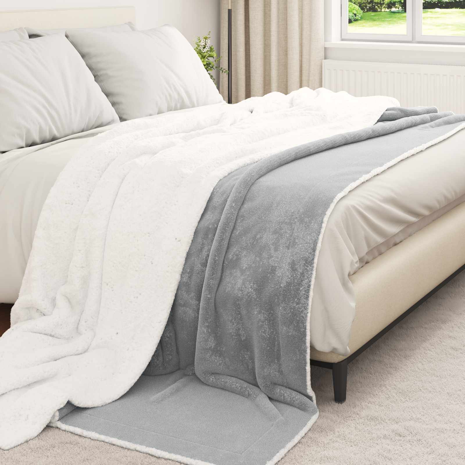 Coperta Grigio 220 x 240 cm Panno | homemem39