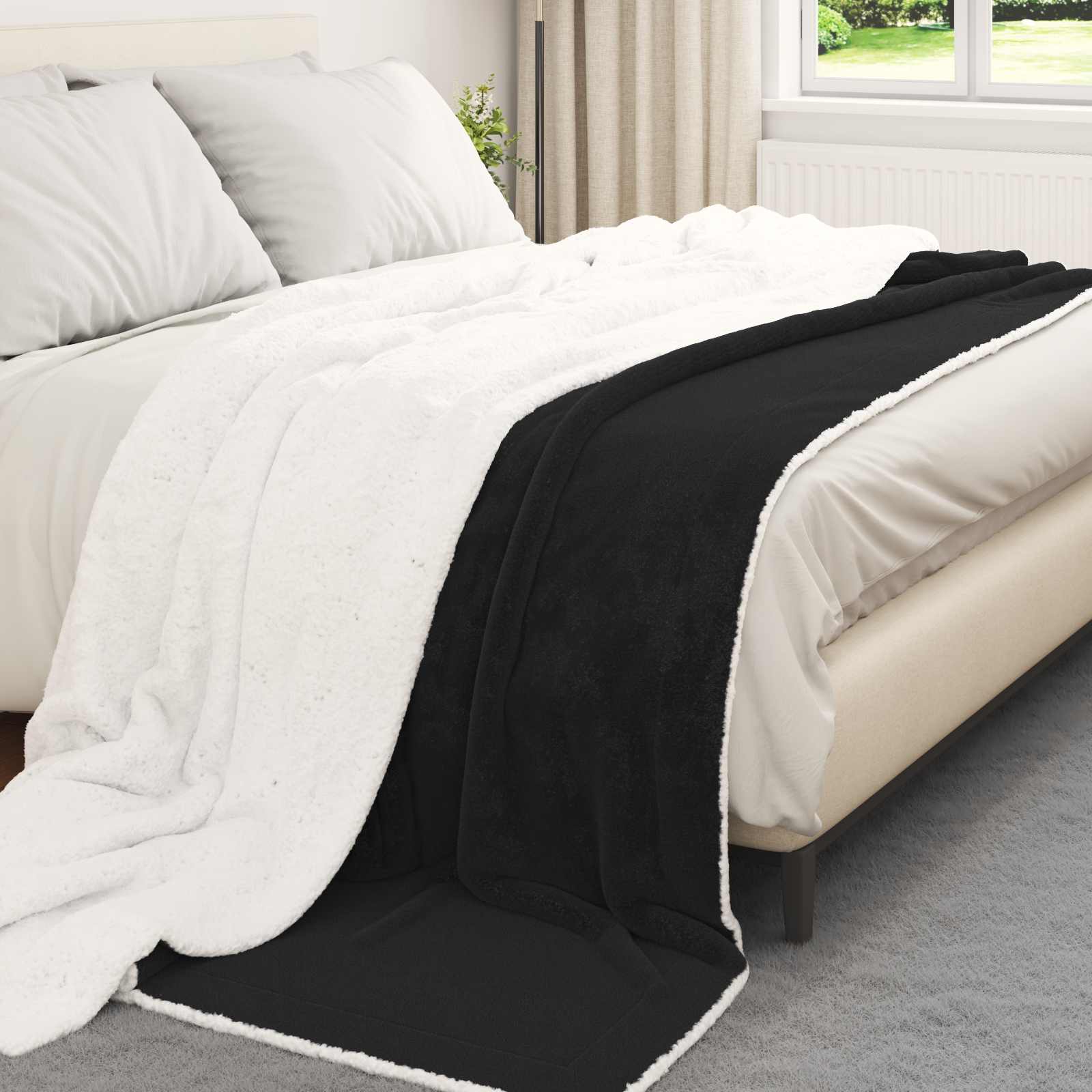 Coperta Nero 220 x 240 cm Panno | homemem39