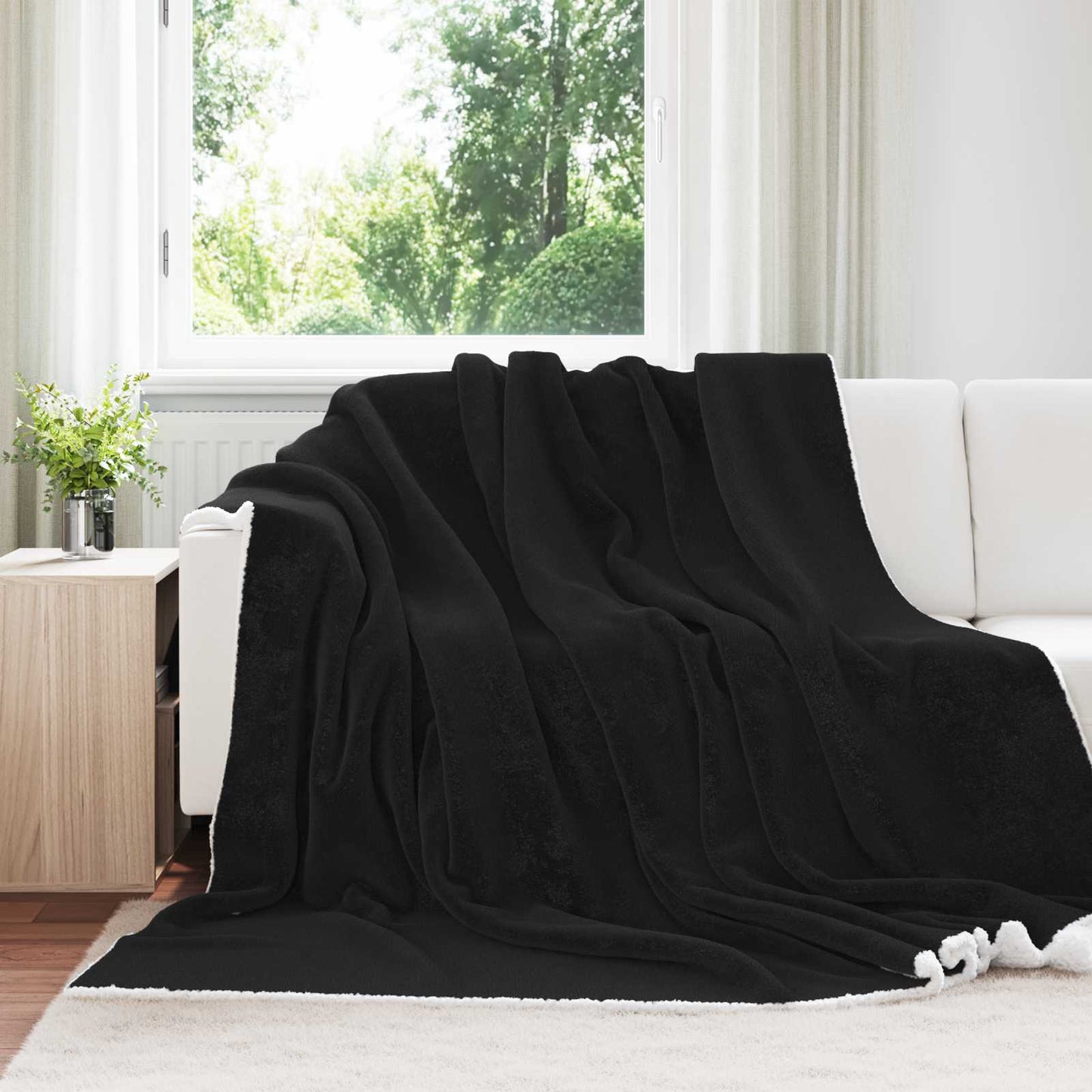 Coperta Nero 240 x 270 cm Panno