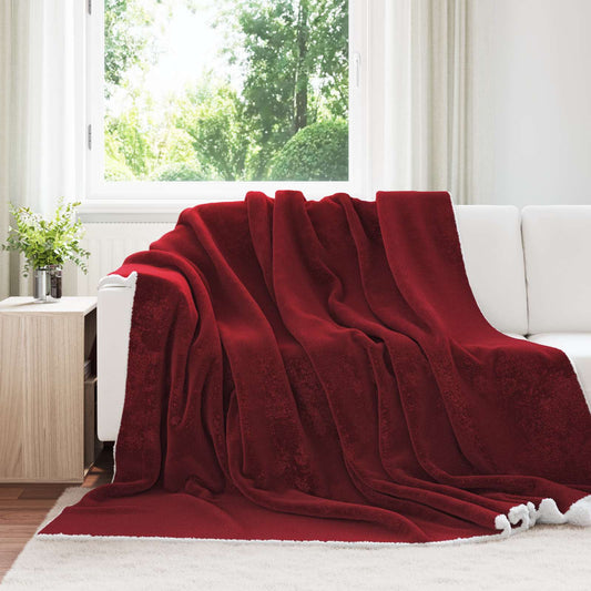 Coperta Rosso Bordeaux 240 x 270 cm Panno | homemem39