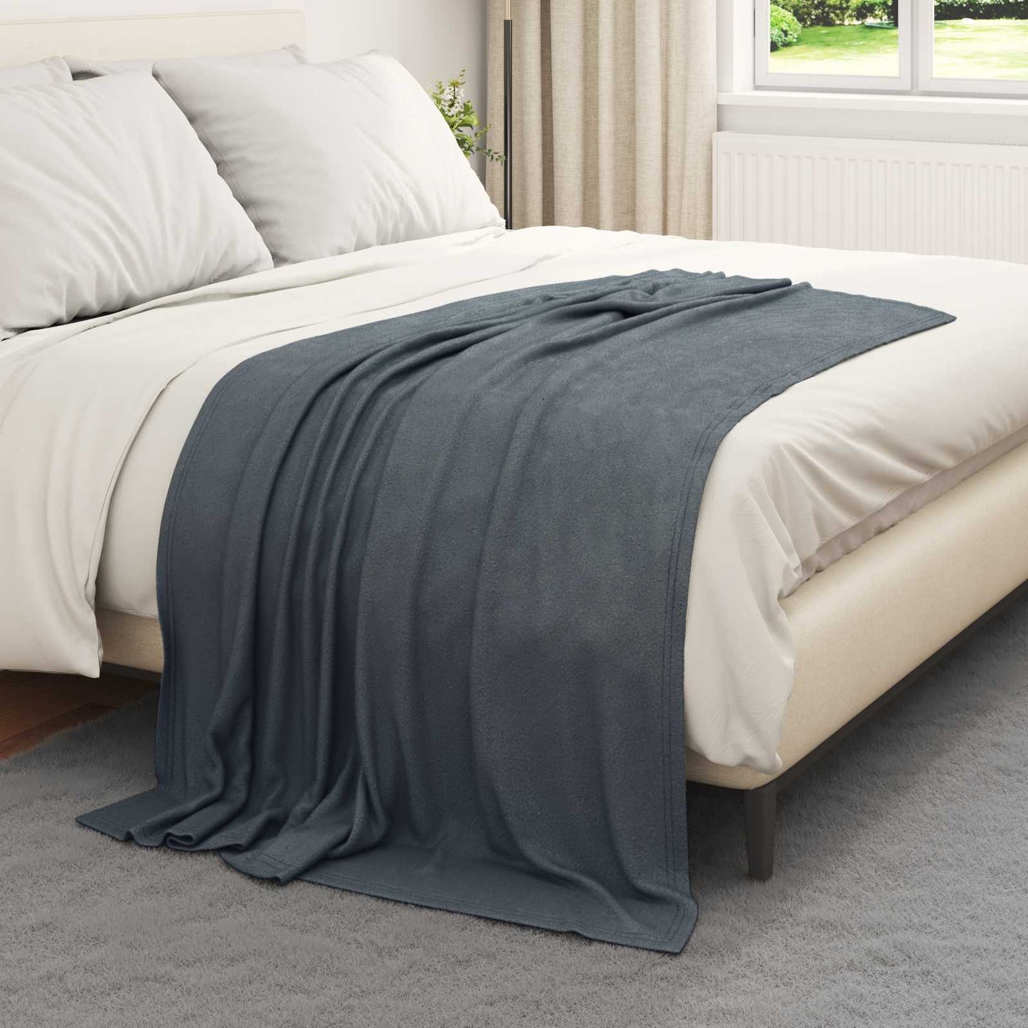 Coperta Grigio scuro 170 x 130 cm Panno | homemem39