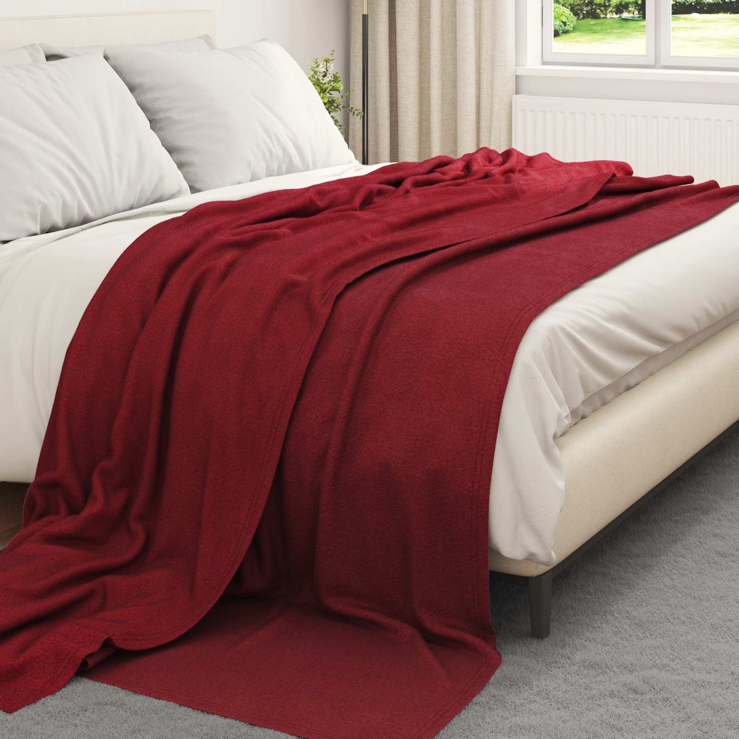 Coperta Rosso Bordeaux 270 x 240 cm Panno
