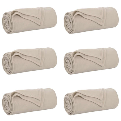 Coperte da Pile 6 pcs Beige 170 x 130 cm Panno