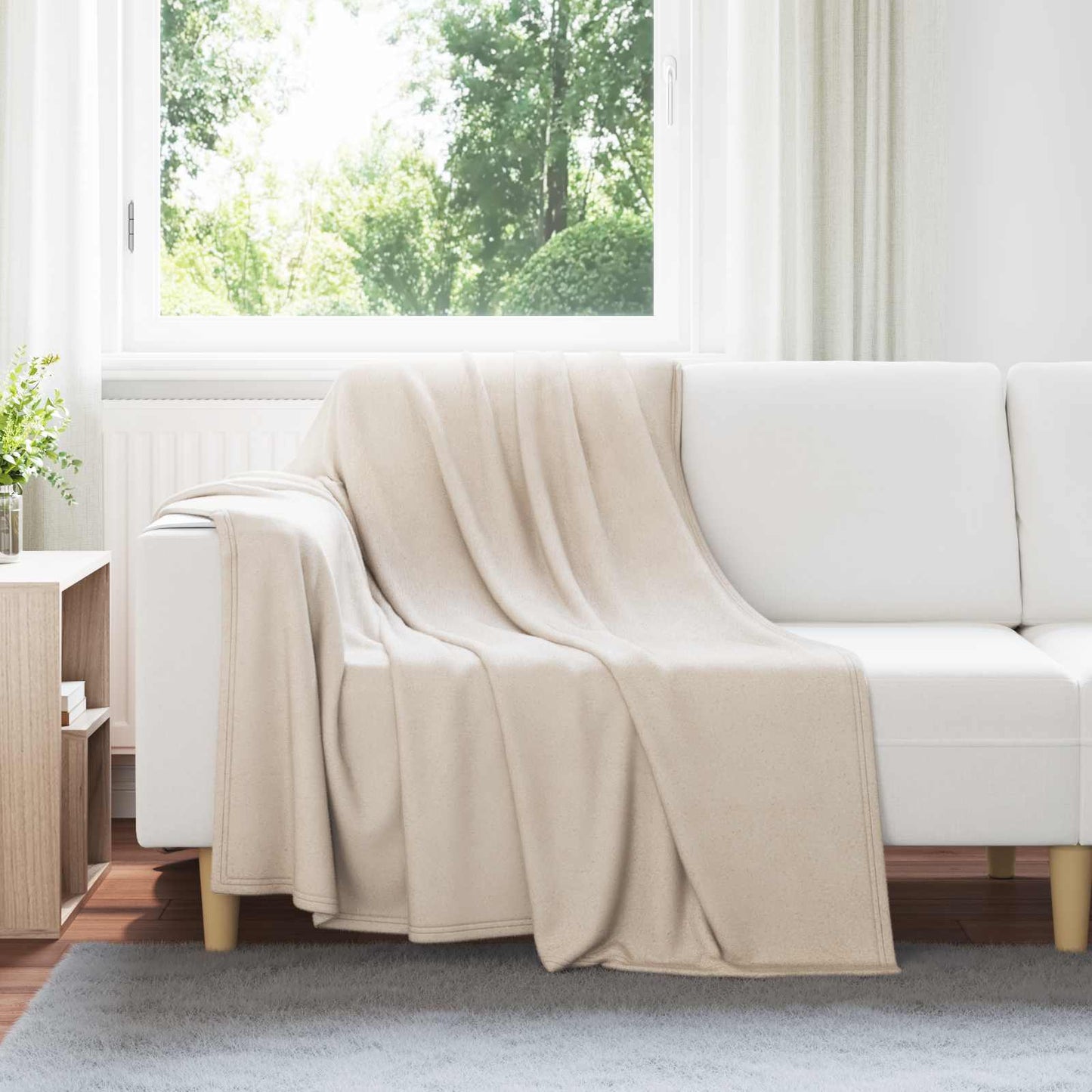 Coperte da Pile 6 pcs Beige 200 x 150 cm Panno