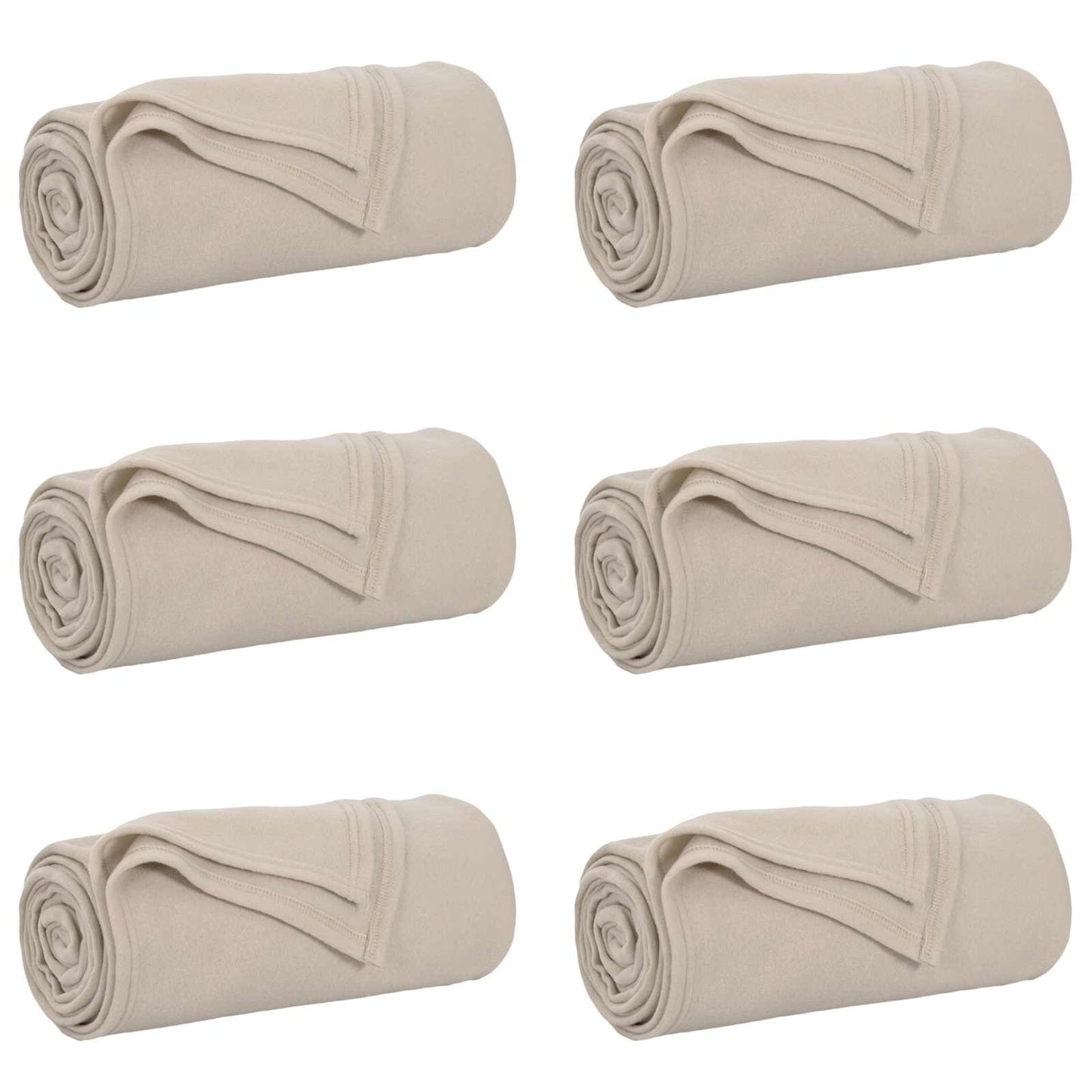 Coperte da Pile 6 pcs Beige 240 x 220 cm Panno