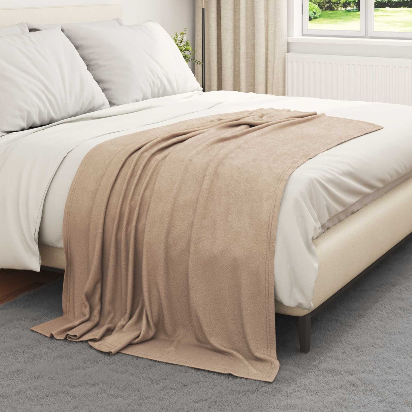 Coperte da Pile 6 pcs Cammello 170 x 130 cm Panno