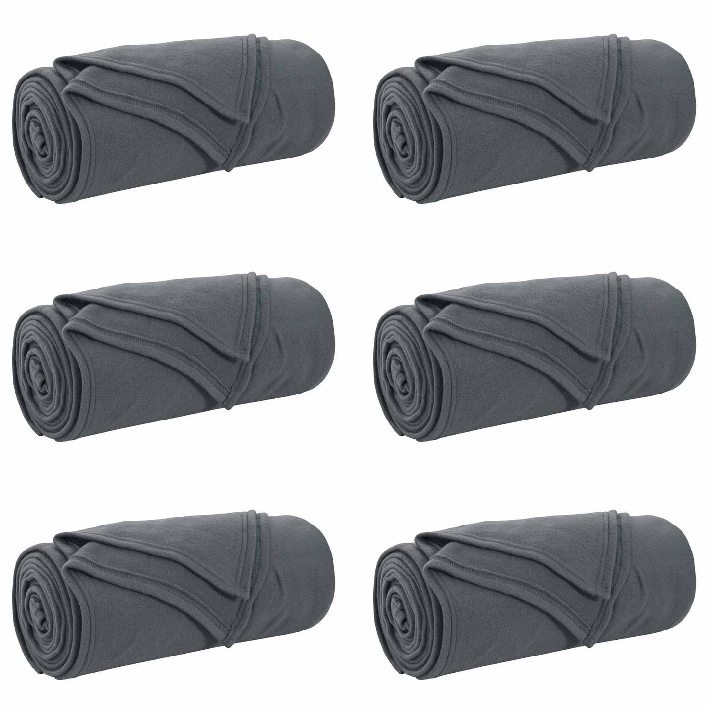 Coperte da Pile 6 pcs Grigio scuro 240 x 220 cm Panno