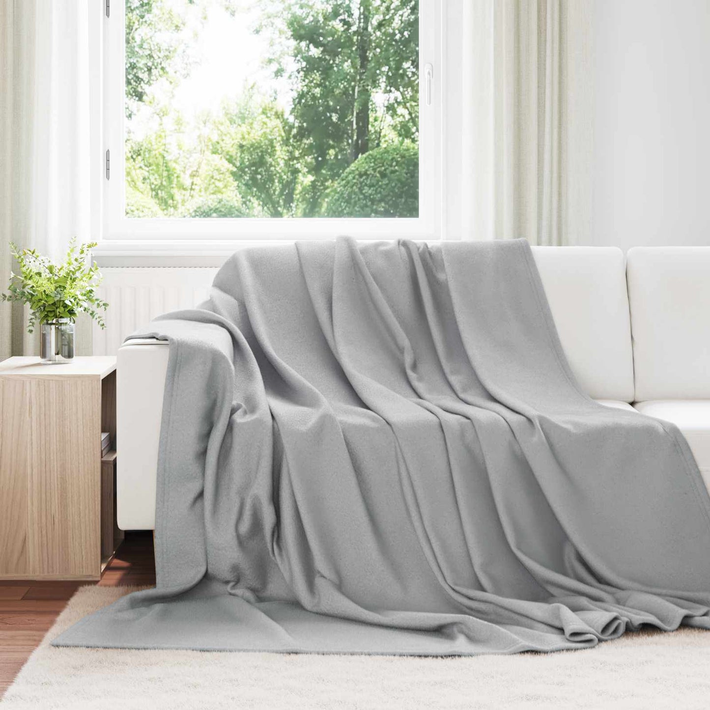 Coperte da Pile 6 pcs Grigio 240 x 220 cm Panno