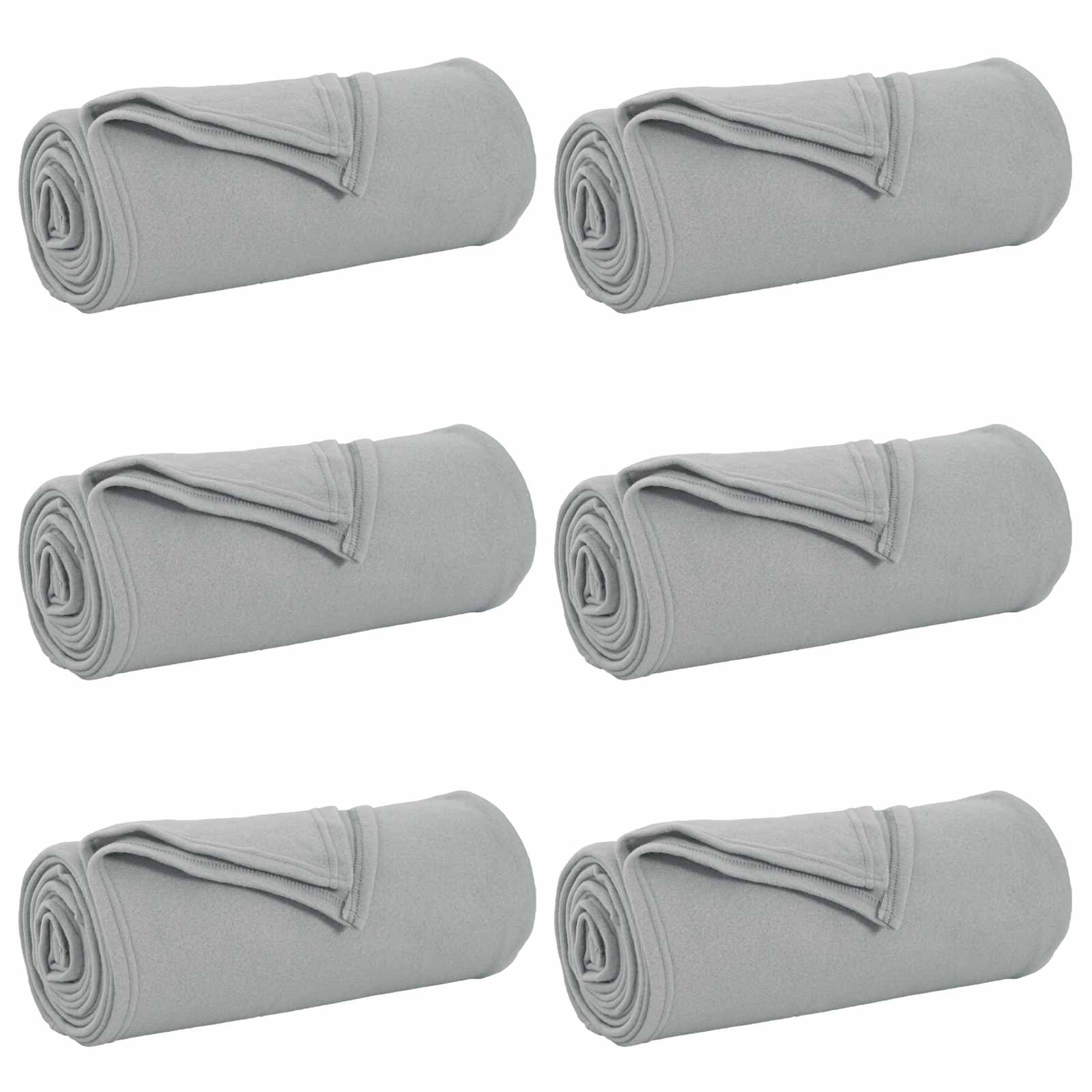 Coperte da Pile 6 pcs Grigio 240 x 220 cm Panno | homemem39