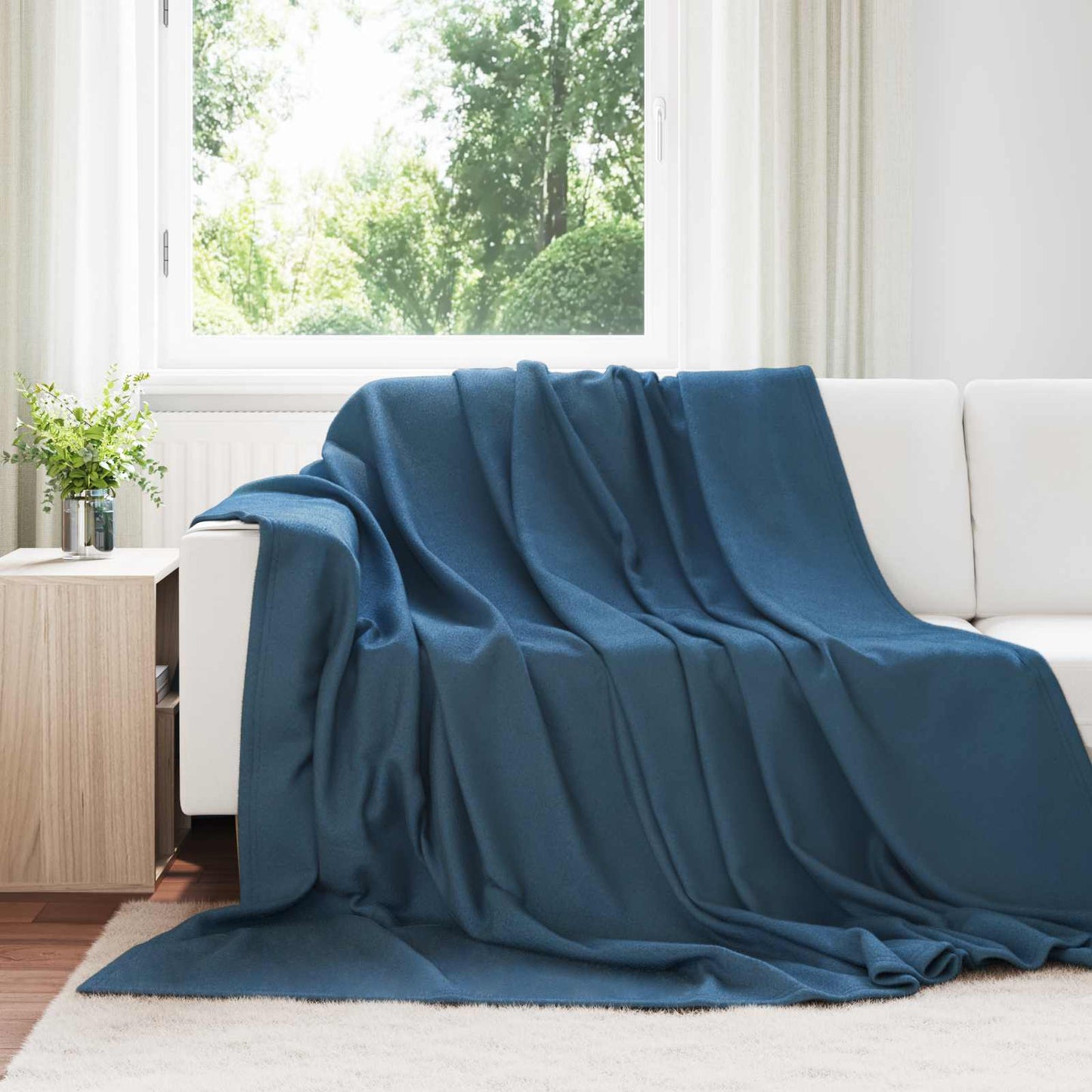 Coperte da Pile 6 pcs Blu navy 240 x 220 cm Panno