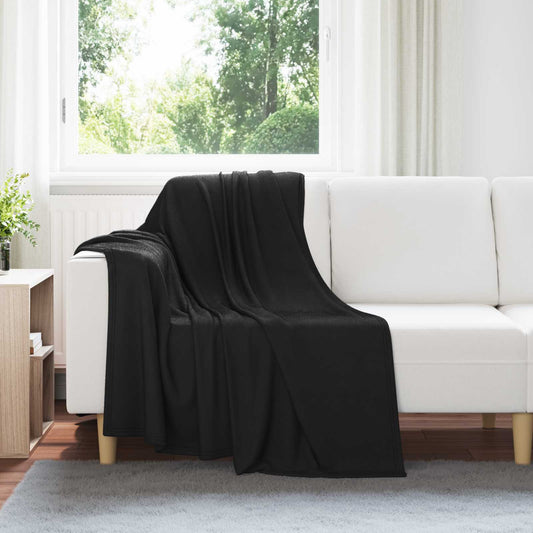 Coperte da Pile 6 pcs Nero 170 x 130 cm Panno | homemem39