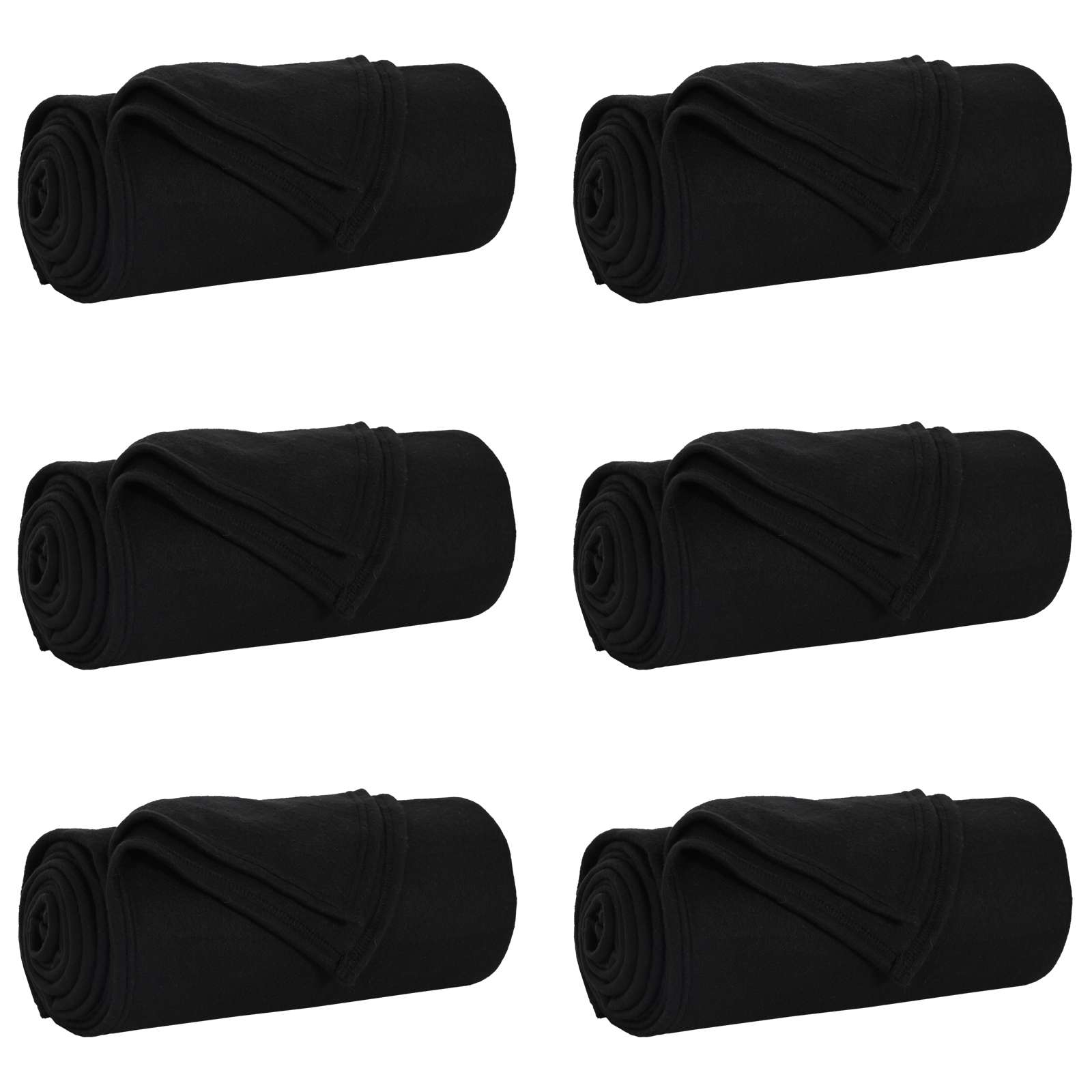 Coperte da Pile 6 pcs Nero 240 x 220 cm Panno | homemem39