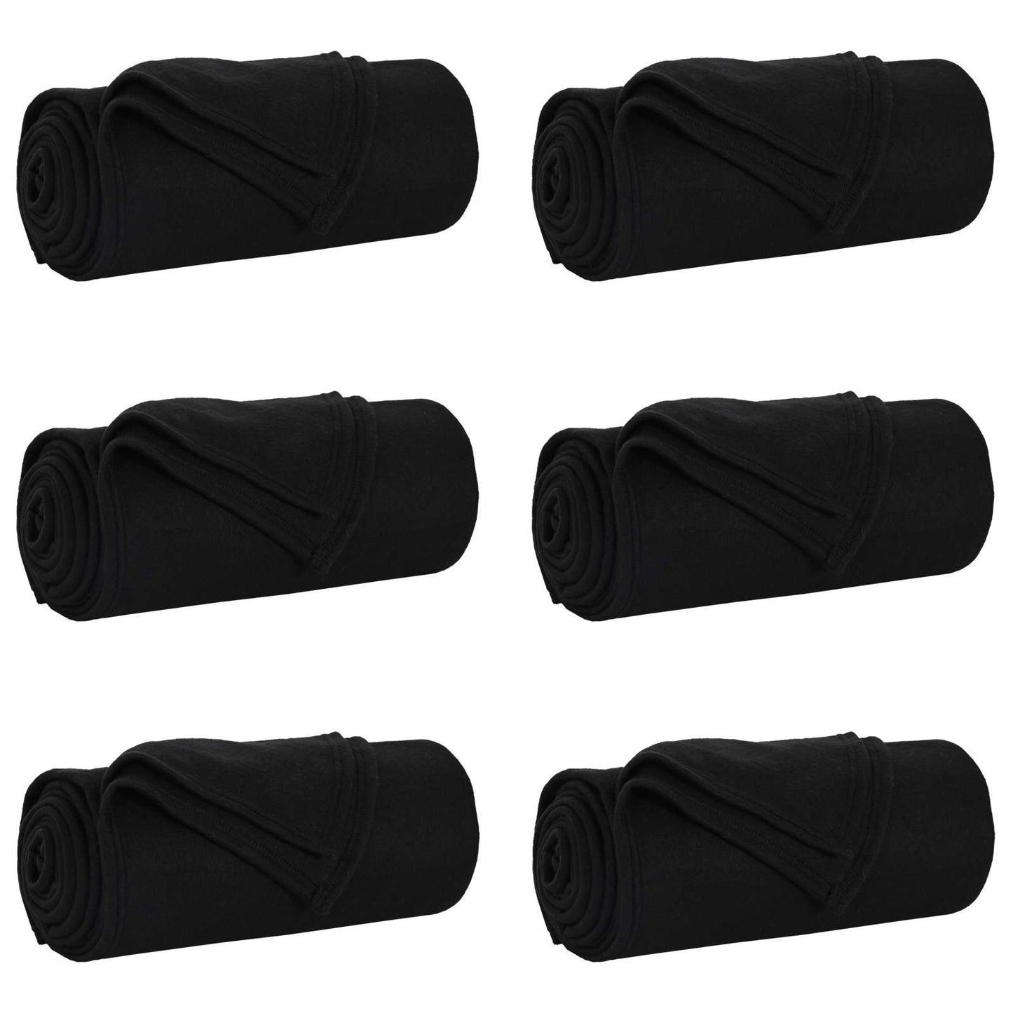Coperte da Pile 6 pcs Nero 270 x 240 cm Panno