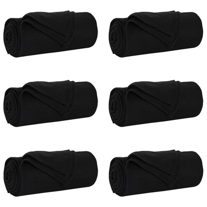 Coperte da Pile 6 pcs Nero 270 x 240 cm Panno