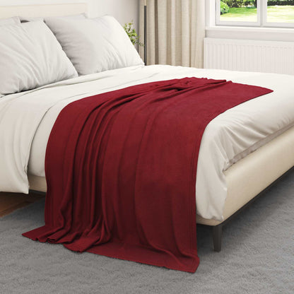 Coperte da Pile 6 pcs Rosso Bordeaux 170 x 130 cm Panno