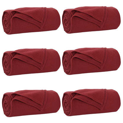 Coperte da Pile 6 pcs Rosso Bordeaux 200 x 150 cm Panno