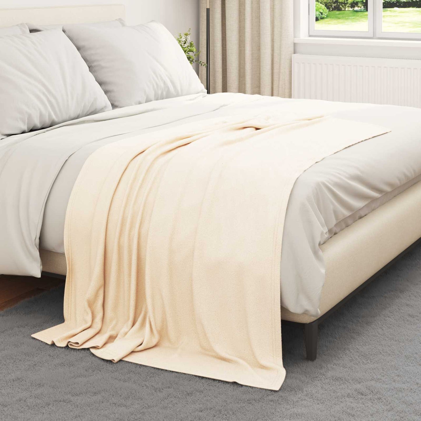 Coperte da Pile 6 pcs Crema 170 x 130 cm Panno