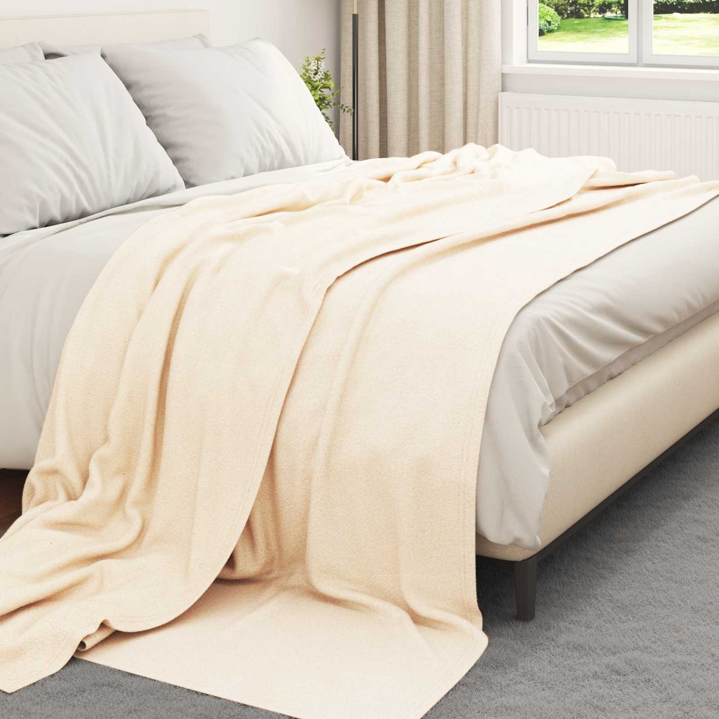 Coperte da Pile 6 pcs Crema 240 x 220 cm Panno | homemem39