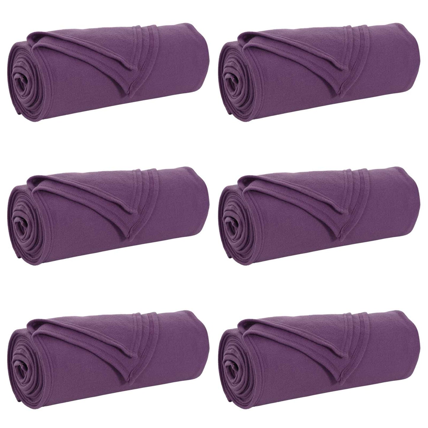 Coperte da Pile 6 pcs Viola 170 x 130 cm Panno