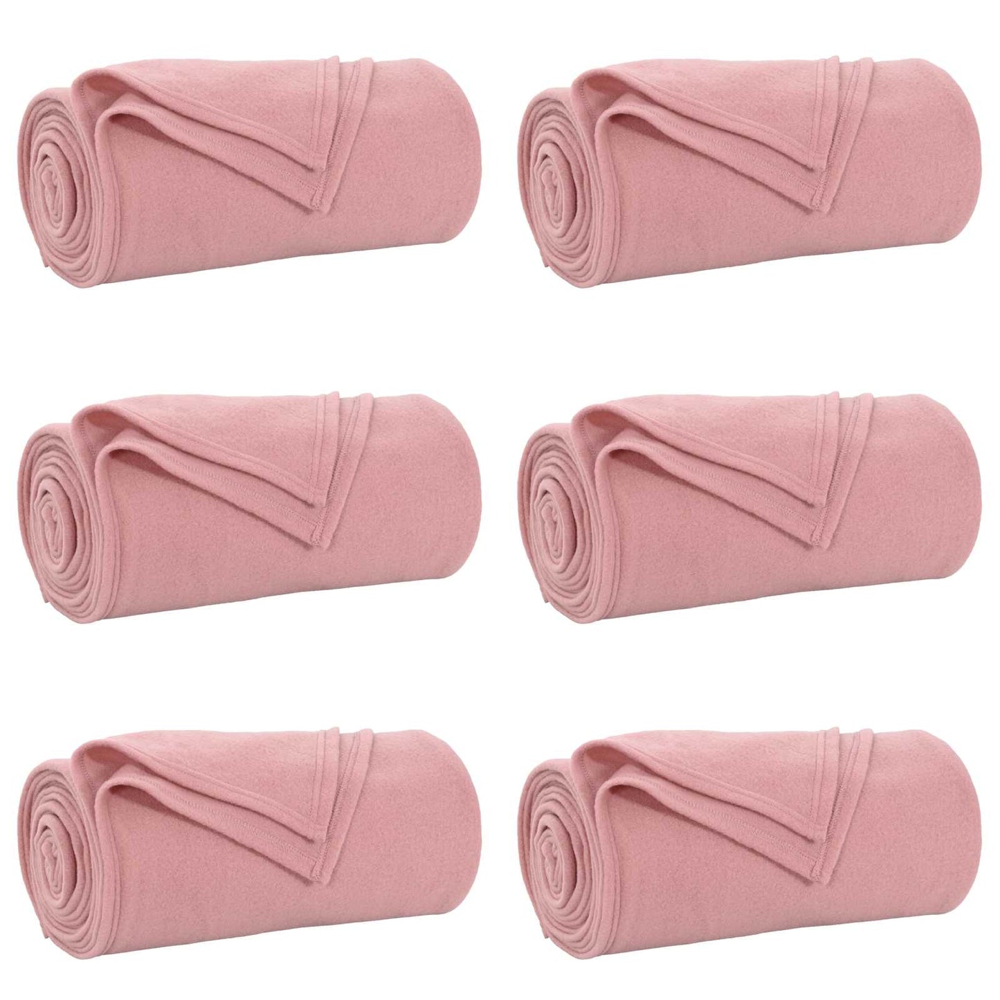 Coperte da Pile 6 pcs Rosa 170 x 130 cm Panno | homemem39
