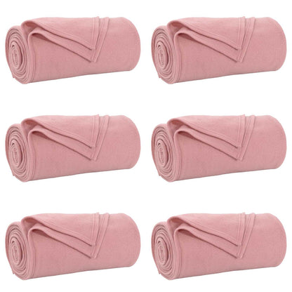 Coperte da Pile 6 pcs Rosa 200 x 150 cm Panno | homemem39