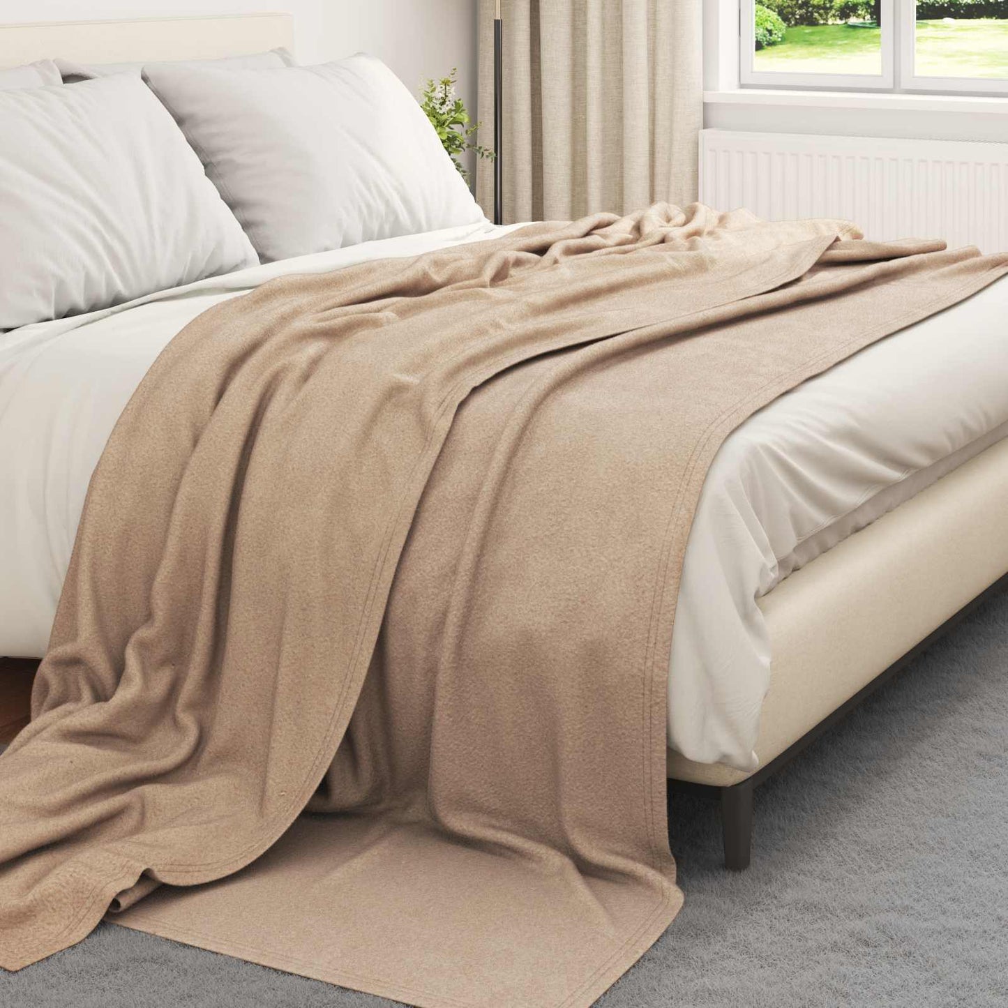 Coperte da Pile 24 pcs Cammello 240 x 220 cm Panno