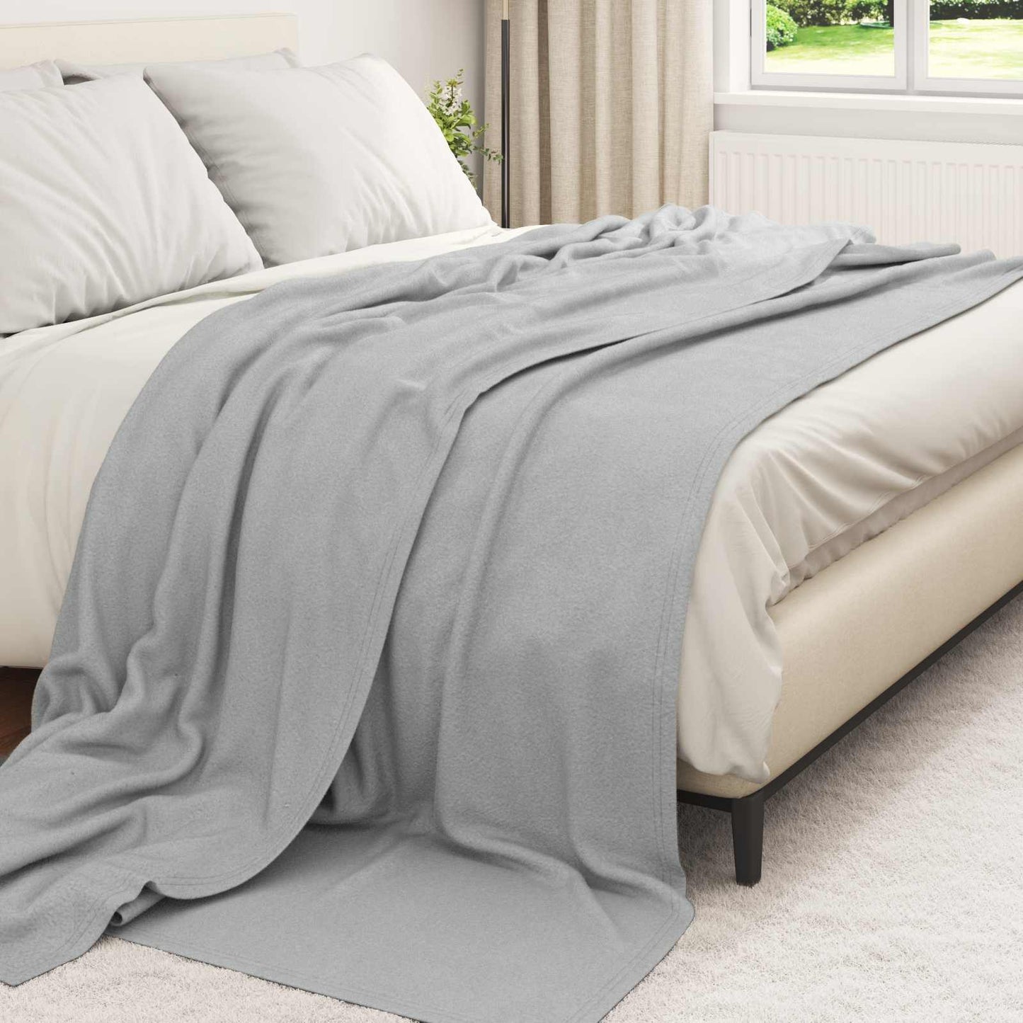 Coperte da Pile 24 pcs Grigio 270 x 240 cm Panno