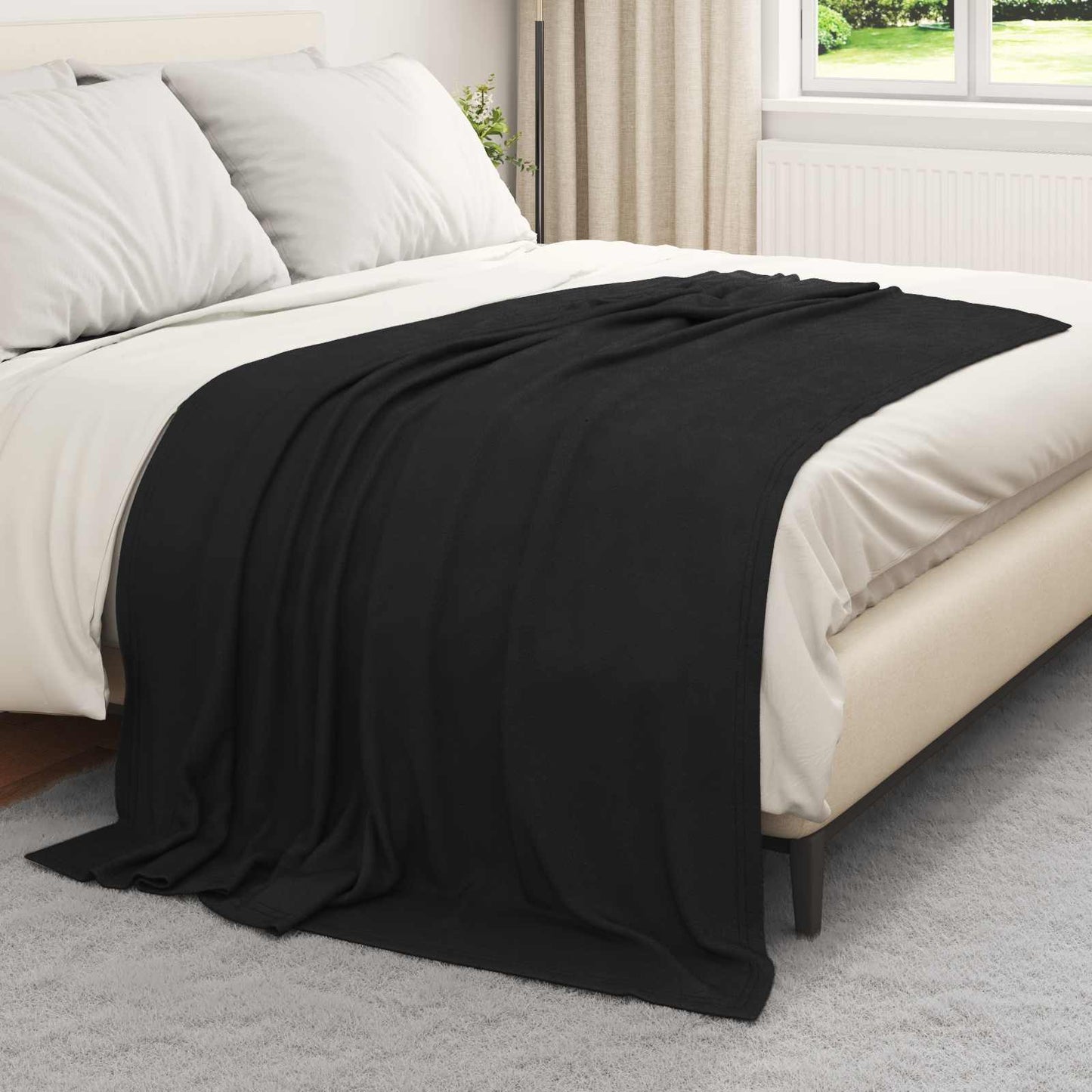 Coperte da Pile 24 pcs Nero 200 x 150 cm Panno