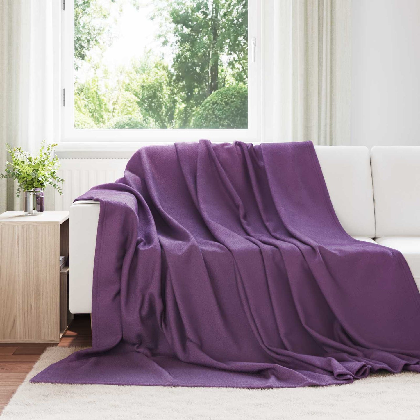 Coperte da Pile 24 pcs Viola 240 x 220 cm Panno