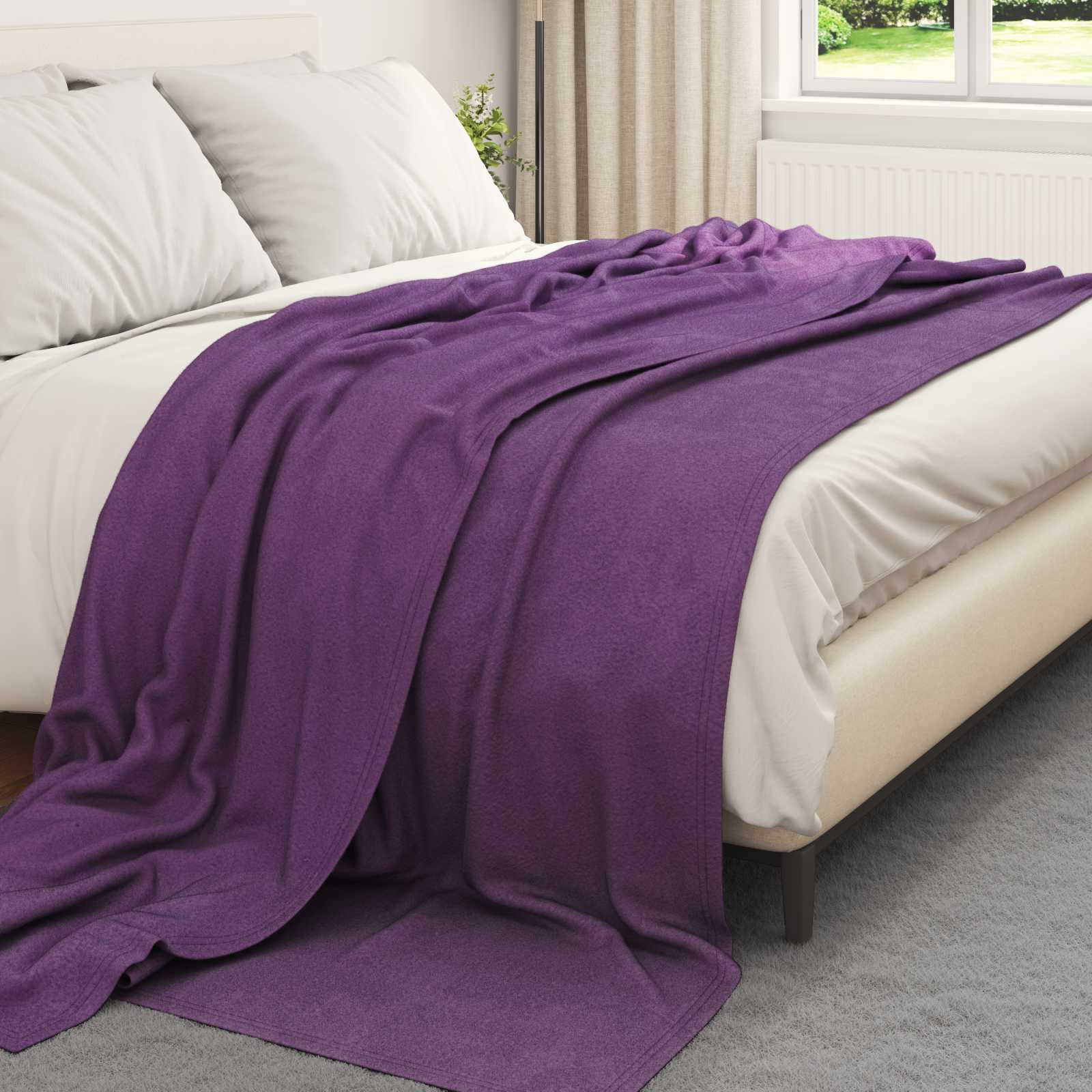 Coperte da Pile 24 pcs Viola 240 x 220 cm Panno | homemem39