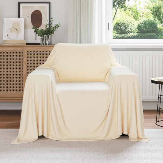 Coperte da Pile 6 pz Crema 210 x 140 cm 2.48 kg Panno - homemem39