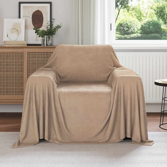 Coperte da Pile 6 pz Cammello 210 x 140 cm 2.48 kg Panno - homemem39