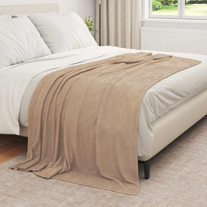 Coperte da Pile 6 pcs Cammello 210 x 140 cm Panno