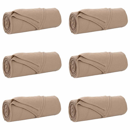 Coperte da Pile 6 pcs Cammello 210 x 140 cm Panno