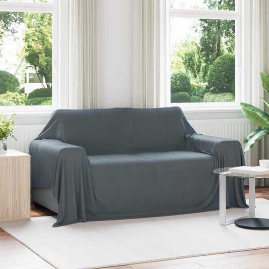 Coperte da Pile 6 pz Grigio Scuro 280 x 210 cm 4.88 kg Panno - homemem39