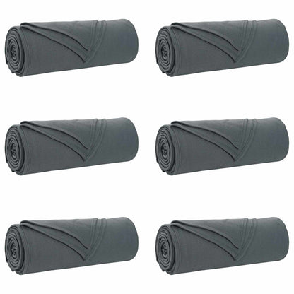 Coperte da Pile 6 pcs Grigio scuro 280 x 210 cm Panno
