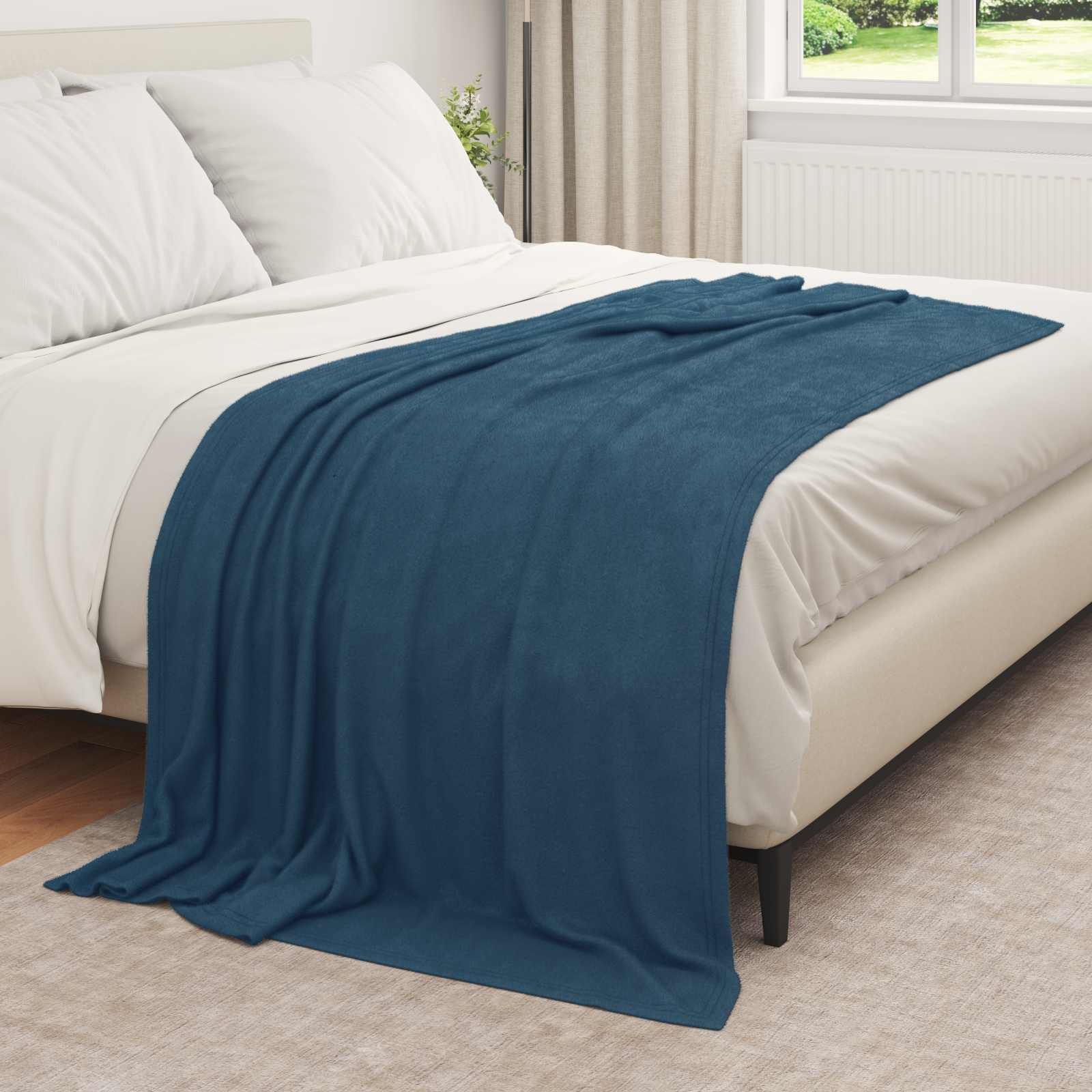 Coperte da Pile 6 pcs Blu navy 210 x 140 cm Panno | homemem39